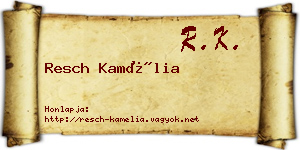Resch Kamélia névjegykártya